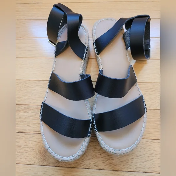 The Drop Listilla Wedge Black Espadrille Sandals. Size 9. - Picture 2 of 4